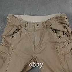Vintage Polo Ralph Lauren Pants Mens 34x34 Brown Cargo Military Utility Distress