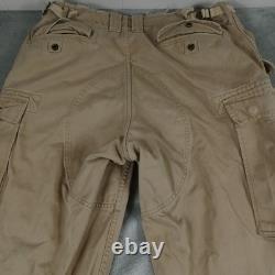 Vintage Polo Ralph Lauren Pants Mens 34x34 Brown Cargo Military Utility Distress