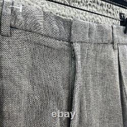 Vintage Polo Ralph Lauren Pants Mens 35X32 Linen Cotton Pleated Herringbone