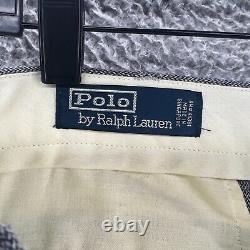 Vintage Polo Ralph Lauren Pants Mens 35X32 Linen Cotton Pleated Herringbone
