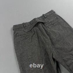 Vintage Polo Ralph Lauren Pants Mens 35x32 Gray Wool Slacks Dress Pant Buckle