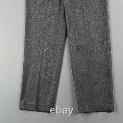 Vintage Polo Ralph Lauren Pants Mens 35x32 Gray Wool Slacks Dress Pant Buckle