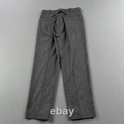 Vintage Polo Ralph Lauren Pants Mens 35x32 Gray Wool Slacks Dress Pant Buckle