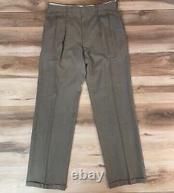 Vintage Polo Ralph Lauren Pants Mens 38 Cuffed Virgin Wool Italy Pleated Trouser