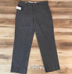Vintage Polo Ralph Lauren Pants Mens 38 x 32 Wool Pleated Trousers Gray Cuffed