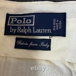 Vintage Polo Ralph Lauren Pants Mens 38 x 32 Wool Pleated Trousers Gray Cuffed