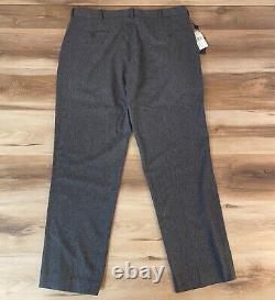Vintage Polo Ralph Lauren Pants Mens 38 x 32 Wool Pleated Trousers Gray Cuffed