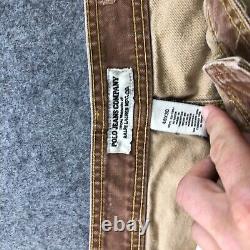 Vintage Polo Ralph Lauren Pants Mens 48x30 Beige Double Knee Biker Carpenter