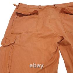 Vintage Polo Ralph Lauren Pants Orange Cargo Utility Leg Waist Adjustable Men 40