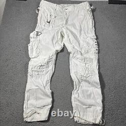 Vintage Polo Ralph Lauren Paratrooper Cargo Pant 38x32 White Military Adjustable