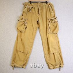 Vintage Polo Ralph Lauren Paratrooper Pants 38X32 Khaki Tan Mens Military VTG