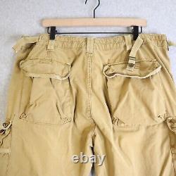 Vintage Polo Ralph Lauren Paratrooper Pants 38X32 Khaki Tan Mens Military VTG