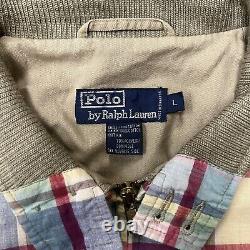 Vintage Polo Ralph Lauren Pastel Plaid Zip Up Jacket Size XL Easter Madras