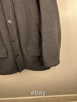 Vintage Polo Ralph Lauren Peacoat Adult Large Gray Wool Blend Heavy Men B22