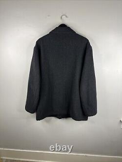 Vintage Polo Ralph Lauren Peacoat Adult Large Gray Wool Blend Heavy Men B22