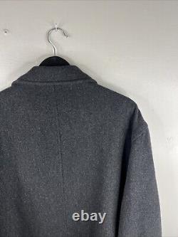 Vintage Polo Ralph Lauren Peacoat Adult Large Gray Wool Blend Heavy Men B22