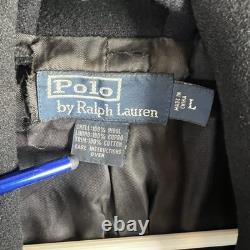 Vintage Polo Ralph Lauren Peacoat Marine Navy Wool 13 Star Buttons Large