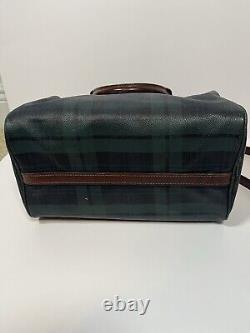 Vintage Polo Ralph Lauren Plaid Boston Bag Handbag Black Watch Green Preppy