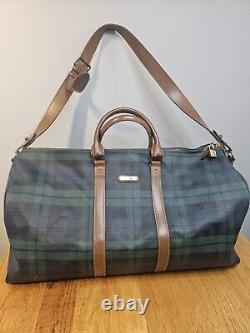 Vintage Polo Ralph Lauren Plaid Duffle Bag Travel Carry On with Shoulder Strap
