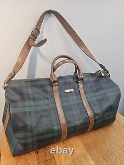 Vintage Polo Ralph Lauren Plaid Duffle Bag Travel Carry On with Shoulder Strap
