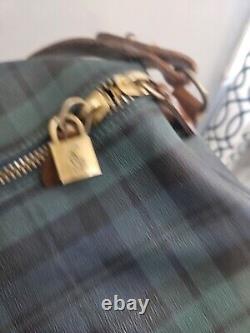 Vintage Polo Ralph Lauren Plaid Duffle Bag Travel Carry On with Shoulder Strap
