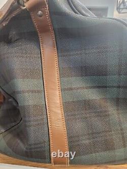 Vintage Polo Ralph Lauren Plaid Duffle Bag Travel Carry On with Shoulder Strap