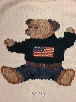 Vintage Polo Ralph Lauren Polo Bear Hand Knit Jumper, Size Large