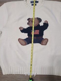 Vintage Polo Ralph Lauren Polo Bear Hand Knit Jumper, Size Large