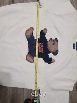 Vintage Polo Ralph Lauren Polo Bear Hand Knit Jumper, Size Large