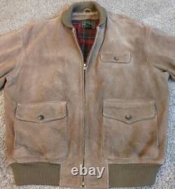 Vintage Polo Ralph Lauren Polo Country Suede Leather Jacket Bomber Chore Medium