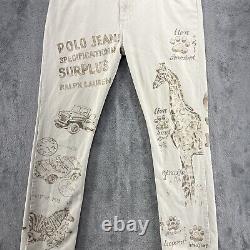 Vintage Polo Ralph Lauren Polo Jeans Co Pants Womens 14 Khaki Safari Print READ