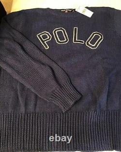 Vintage Polo Ralph Lauren Polo Sport Knit Varsity Sweater POLO Spellout 2XL XXL