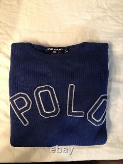 Vintage Polo Ralph Lauren Polo Sport Knit Varsity Sweater POLO Spellout 2XL XXL