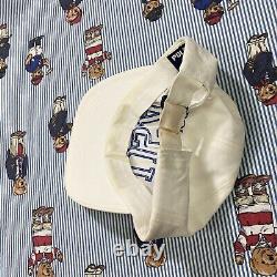 Vintage Polo Ralph Lauren Polo USA Dad Hat Cap Strapback Cotton White Blue