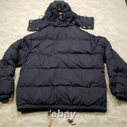 Vintage Polo Ralph Lauren Puffer Jacket Mens XL Blue Down Filled Hooded Full Zip