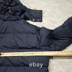 Vintage Polo Ralph Lauren Puffer Jacket Mens XL Blue Down Filled Hooded Full Zip