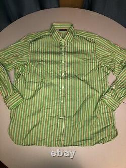 Vintage Polo Ralph Lauren Purple Label Shirt Button Up Size 17.5 (2XL XXL) Green