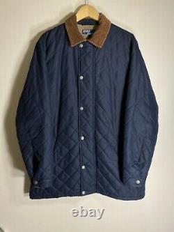 Vintage Polo Ralph Lauren Quilted Coat Work Jacket Size M Brown Corduroy Collar