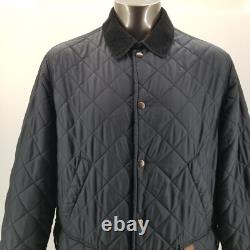 Vintage Polo Ralph Lauren Quilted Jacket Old Money Style Blue Mens Corduroy Sz L