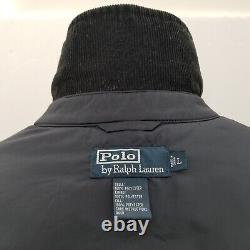 Vintage Polo Ralph Lauren Quilted Jacket Old Money Style Blue Mens Corduroy Sz L