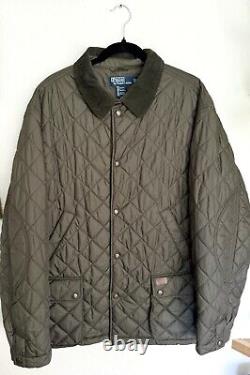Vintage Polo Ralph Lauren Quilted Puffer Chore Field Barn Jacket Corduroy Preppy