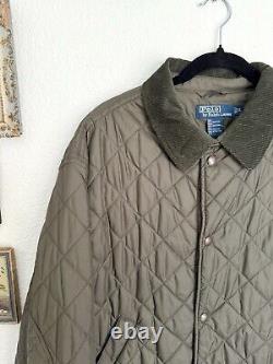 Vintage Polo Ralph Lauren Quilted Puffer Chore Field Barn Jacket Corduroy Preppy