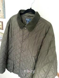 Vintage Polo Ralph Lauren Quilted Puffer Chore Field Barn Jacket Corduroy Preppy