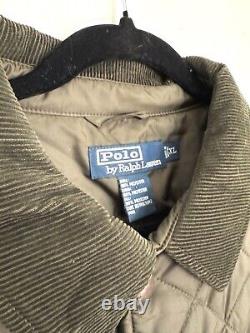 Vintage Polo Ralph Lauren Quilted Puffer Chore Field Barn Jacket Corduroy Preppy