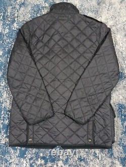 Vintage Polo Ralph Lauren Quilted Riding Jacket Size M Black Suede