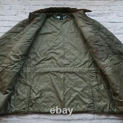 Vintage Polo Ralph Lauren Quilted Riding Jacket Size M Green Leather