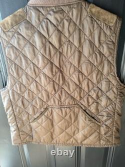Vintage Polo Ralph Lauren Quilted Suede Riding Hunting Shooting Vest 1990s XLG