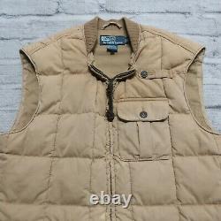 Vintage Polo Ralph Lauren Quilted Vest Size S Brown Distressed