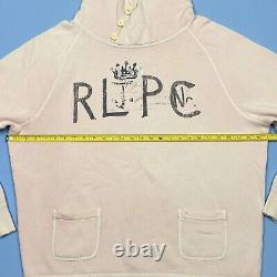 Vintage Polo Ralph Lauren RLPC Hoodie Sweatshirt Pink Rare Size XXL