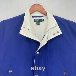 Vintage Polo Ralph Lauren RL-92 Blue White Full Zip Coat Men's Size XL